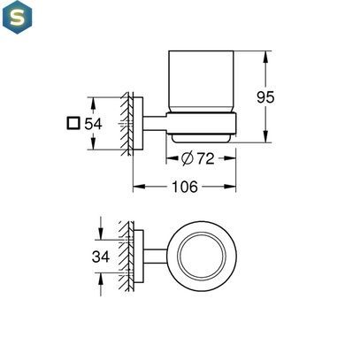 Склянка з тримачем для ванної кімнати Grohe QuickFix Start Cube 41097000, Хром