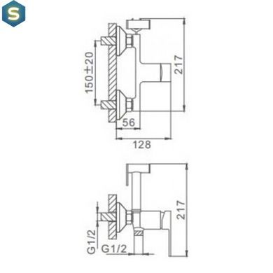 F2041-8 Змішувач для гігієнічного душу білий/хром &Oslash;40 Frap 1/10, Білий