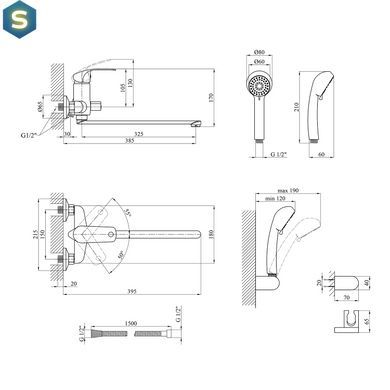 Смеситель для ванной Kroner KRP Konstante - C072 CV023593, Хром