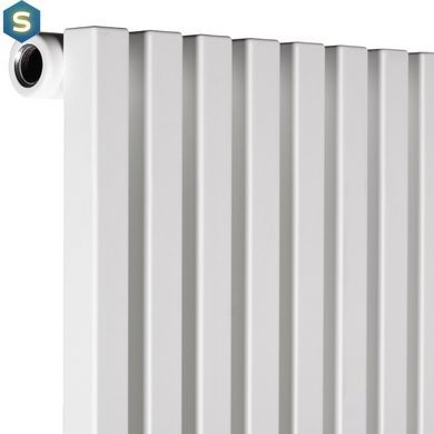 Дизайнерский радиатор Betatherm Quantum 1 H-1800 мм, L-485 мм с нижним подключением BQ 1180/12 9016М 99, Белый матовый
