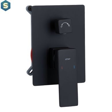 Душова система для душу Qtap Gemini прихованого монтажу на два споживача QTGEM113BLM45697 Black matt, Черный матовый
