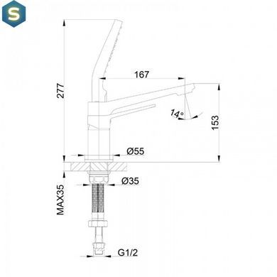 Змішувач для ванни на борт Frap F1161, хром, Хром