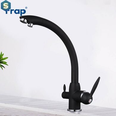 Смеситель для кухни однорычажный под фильтр латунь &Oslash;35 черный Frap 1/10 F4399-7, Черный матовый