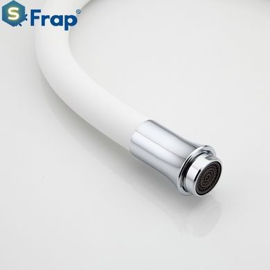 F4041 Змішувач для кухні гнучкий гусак U гайка білий/хром &Oslash;35 Frap 1/10, Білий