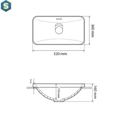 Умывальник VBI Bitritto S white врізний VBI-018023, Білий