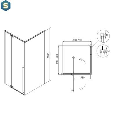 Душевая кабина Eger Freez 90x90 без поддона 599-180L/1(2коробки)