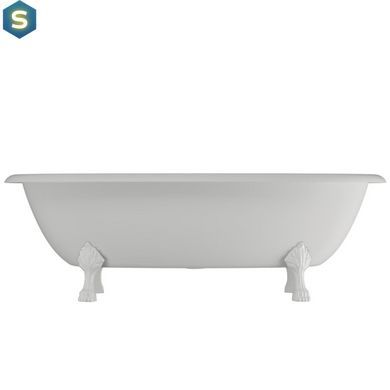 Ванна отдельностоящая глянцевая Amidicon Olimpia 180x90 белая из литого камня белые ножки OLIMPIA_180_nizhk_HL, Белый
