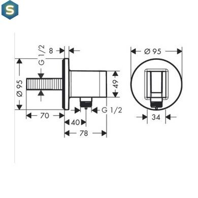 Шланговое під'єднання Hansgrohe Fixfit Porter S 26487000