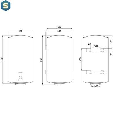 Водонагреватель электрический Thermo Alliance 50 л Slim вертикальный, сухой ТЭН 2,0 кВт D50V20J(D)1-K