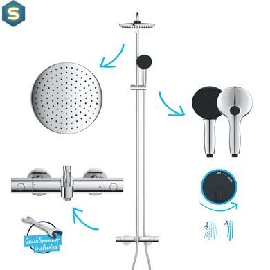 Душова система термостатична Grohe QuickFix Vitalio Start System 250 26988001, Хром