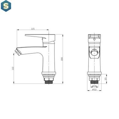 Смеситель для раковины Lidz (CRM)-14 34 001 00, Хром