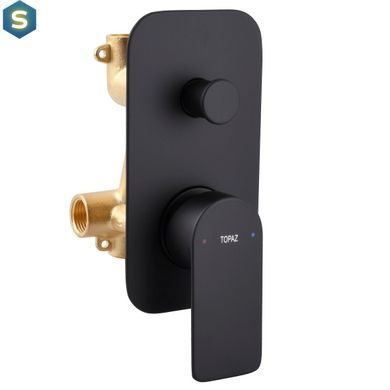 Душевая система Topaz Sardinia TSG 08202-V-H20-BL излив 190 мм черный, Черный матовый