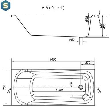 Ванна акриловая Cersanit Nao 160x70