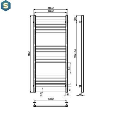 Рушникосушка водяна OnlyHeat Ember 500/1200/18, Хром