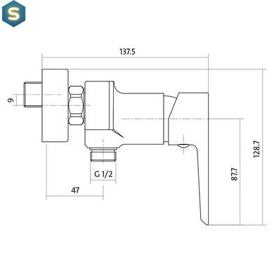 Смеситель для душа Cersanit Mille S951-031, Хром