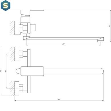 Смеситель для ванны Globus Lux Milano GLM-0208N, Хром