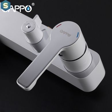 Душова система Gappo G2402-8, вилив - перемикач на лійку, білий/хром, Хром