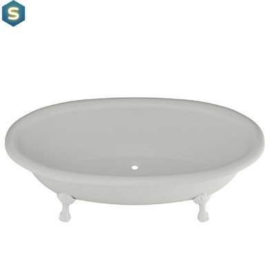 Ванна отдельностоящая глянцевая Amidicon Olimpia 180x90 белая из литого камня белые ножки OLIMPIA_180_nizhk_HL, Белый