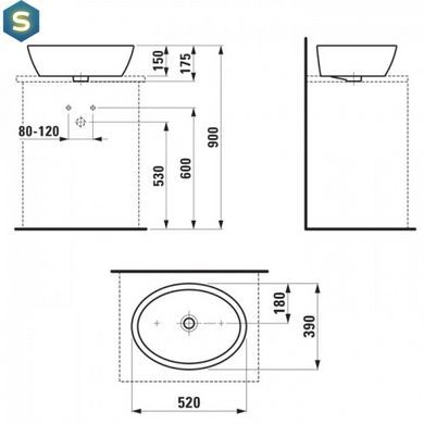 Умивальник Laufen Pro 52x39 H8129640001091, Білий