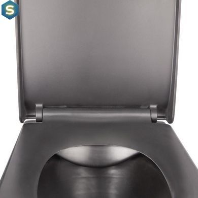 Набір: Qtap інсталяція 3 в 1 Nest QT0133M425 з панеллю змиву круглою QT0111M11V1146MB + унітаз з сидінням Tern QT1733052ERMB
