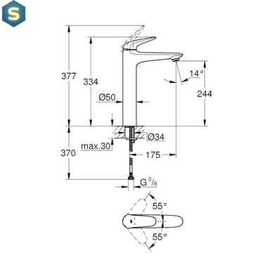 Змішувач для умивальника Grohe Eurostyle 23719003
