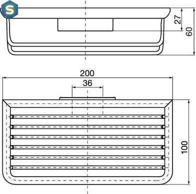 Мыльница Emco System 2 подвесная хром 200x100x60 мм 3545 001 04, Хром