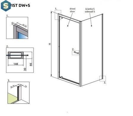 Душевая кабина Radaway Twist DW+S 100x90x190 382003-08 + 382012-08