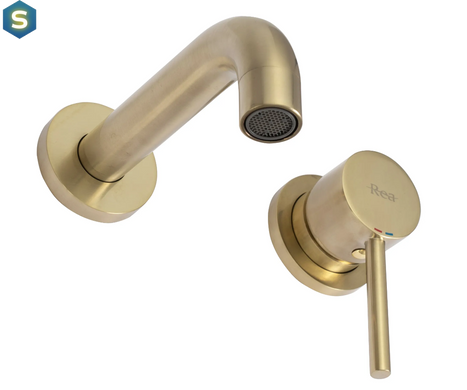 Змішувач для умивальника Rea Lungo прихованого монтажу brushed gold REA-B8652, Золотий