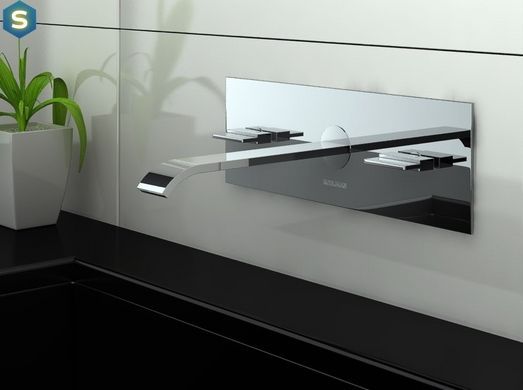 Змішувач для умивальника Kohlman Axis chrome + BOX прихованого монтажу QW195N, Хром