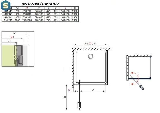 Душевая дверь Radaway Twist DW 80 см 382001-01