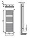 Полотенцесушитель электрический Cordivari Claudia electric 1195x500 білий, Білий, Праве, Електронний