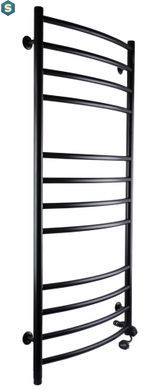 Рушникосушка електрична Unio LDE ER 1200-500-12 BLK Драбинка Дуга Еліт чорна, Черный матовый, Праве, Механічний