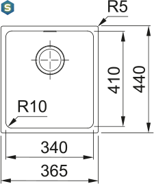 Franke Sirius SID 110-34, Тектонайт, Чёрный