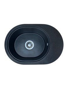 Кухонная мойка Adamant Ovale 610x420x180 чёрный 635223, Черный/золото