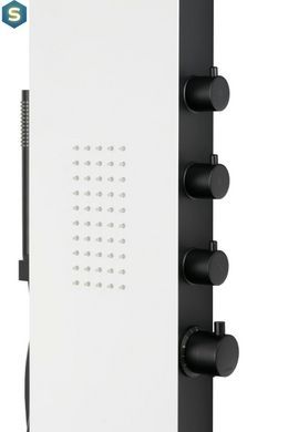 Душова панель Corsan Duo black white з термостатом A777TWHBL, Білий