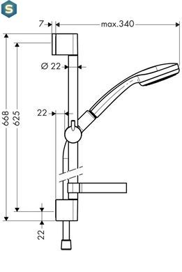Душевой гарнитур Hansgrohe Croma 100 1jet 27717000