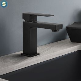 Смеситель для раковины Paffoni Elle с донным клапаном black matt EL075NO, Черный матовый