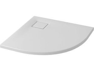 Душовий піддон напівкруглий Cersanit Tako Slim 80x4 білий матовий + сифон S932-155, Белый матовый
