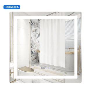 Зеркало Qtap Mideya 800x800 с LED-подсветкой Touch, с антизапотеванием, с часами, диммером яркости QT2078NCF8080W