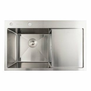 Кухонная мойка нержавейка 78x48 L Platinum Handmade (два отверстия, круглый сифон 3,0/0,8), Нержавеющая сталь