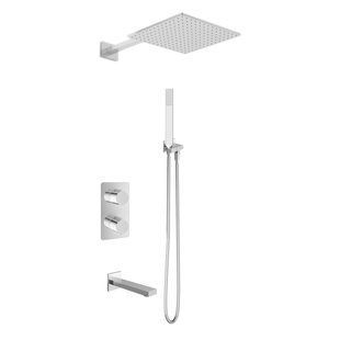 Душева система Kohlman Experience 25 chrome з термостатом + BOX прихованого монтажу KPL-QW433EQ25, Хром