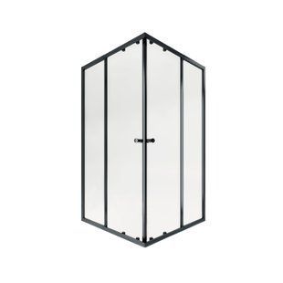 Душова кабіна Qtap Pisces BLA107-9SC5 75-90x75-90 см, скло Clear 5 мм без піддона, Чорний/золото, Універсальна, прозорий