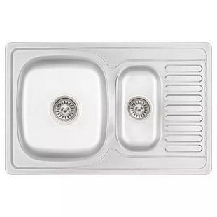 Кухонная мойка 780x500x180 мм + сифон Wezer 7850(08) Decor, Decor