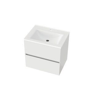Тумба подвесная Koller Pool Neon Cube 600 с умывальником GLR 60 белая NC600BLP, Белый