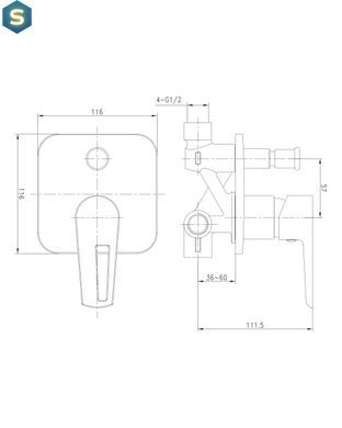 Змішувач прихованого монтажу Imprese Breclav VR-10245WZ, Білий