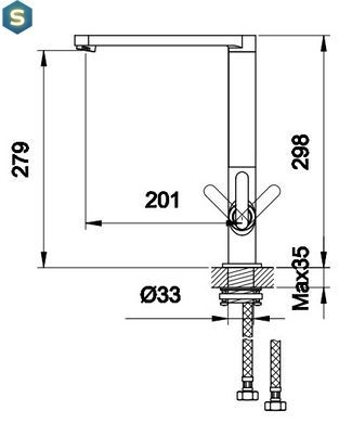 Змішувач для кухні Kohlman Boxine chrome QB140B, Хром