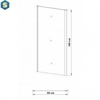 Боковая стенка Eger Bifold 90x195 см 599-163-90W(h), прозрачный, хром