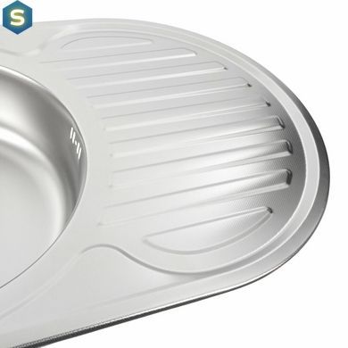 Кухонна мийка з нержавіючої сталі Platinum декор 7750 (0,6/170 мм), L, Decor