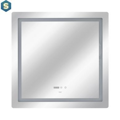 Зеркало Qtap Mideya 800x800 с LED-подсветкой Touch, с антизапотеванием, с часами, диммером яркости QT2078NCF8080W