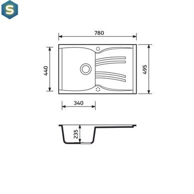 Кухонная мойка Adamant New Line 780x495x235 Sand сахара 326223, Sand